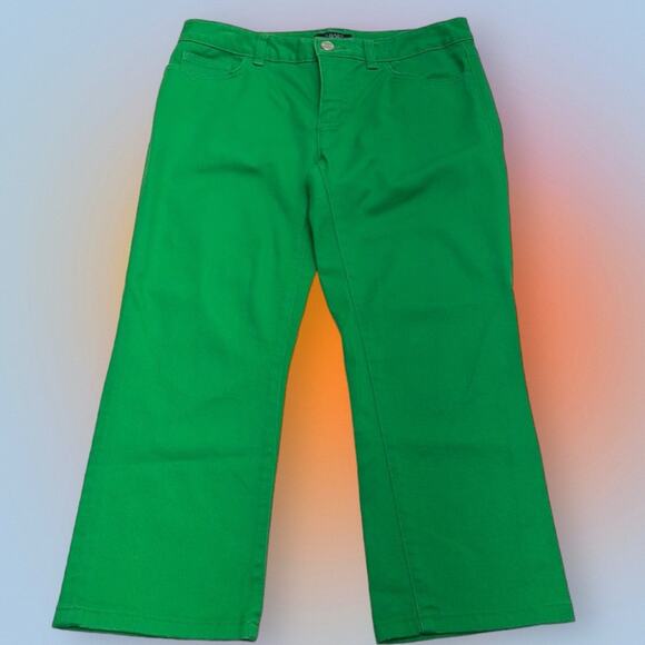 CHAPS Women’s 4 Green Capri Jeans - Picture 2 of 4